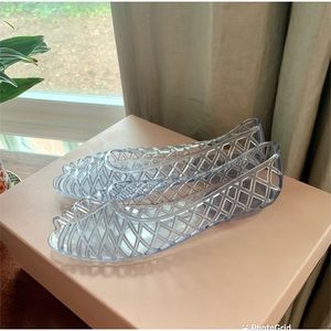 Clear Jelly Shoes Flats Sandals 6